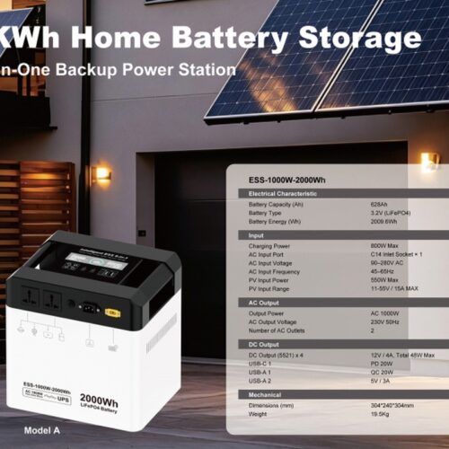 2000Wh Portable Outdoor Home Power Station - Outdoor Home...